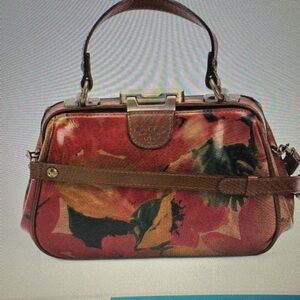 Patricia Nash Leather Gracie Frame Satchel with Crossbody Strap